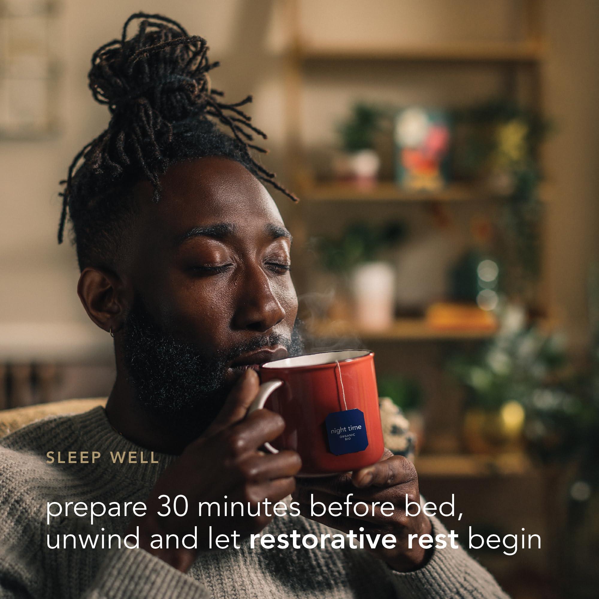 Pukka Herbs Pukka Herbs, Night Time Organic Herbal Sleep Tea Box, Chamomile, Lavender, Oat Flower, & Limeflower, Natural For Bedtime Relaxation, Caffeine Free, 4 Packs, 80 Plant Based Biodegradable Tea Bags