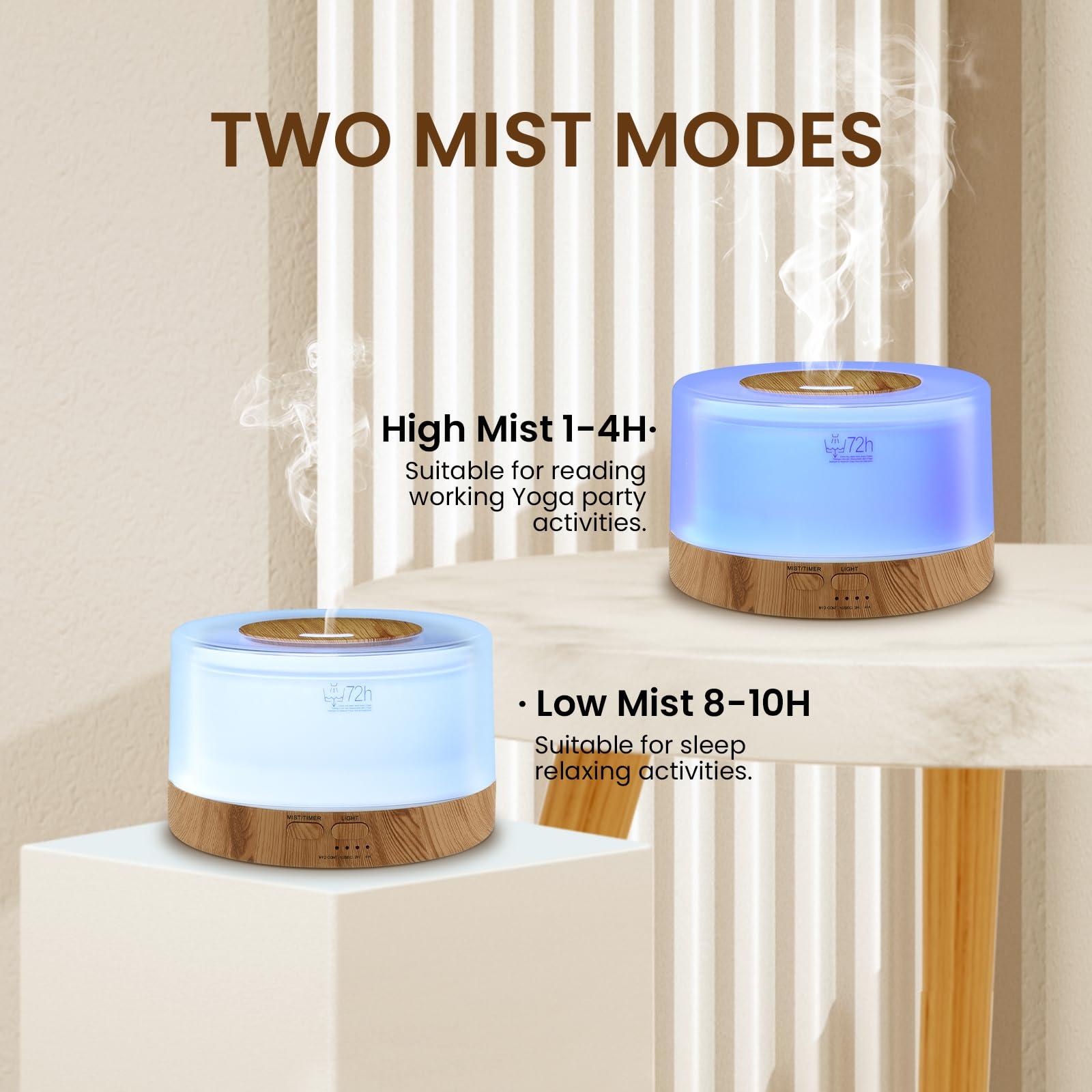 Dailyart 700ML Essential Oil Diffuser, Remote Control Aromatherapy Diffuser with 7 LED Light Colors, Adjustable Mist Mode and Waterless Auto-Off Oil Diffusers Humidifier, Diffusers for Home Bedroom Yoga Sleep