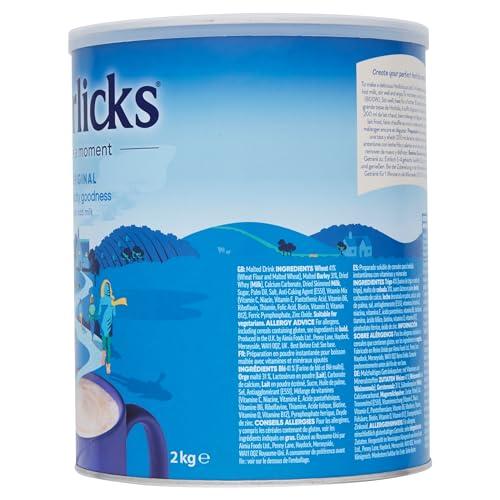 Horlicks Horlicks Original Malted Milk 2kg (Pack of 2) - Just add milk, The Original Malted Drink. High in Calcium, Zinc, Vitamin C, Vitamin D & Vitamin B12.