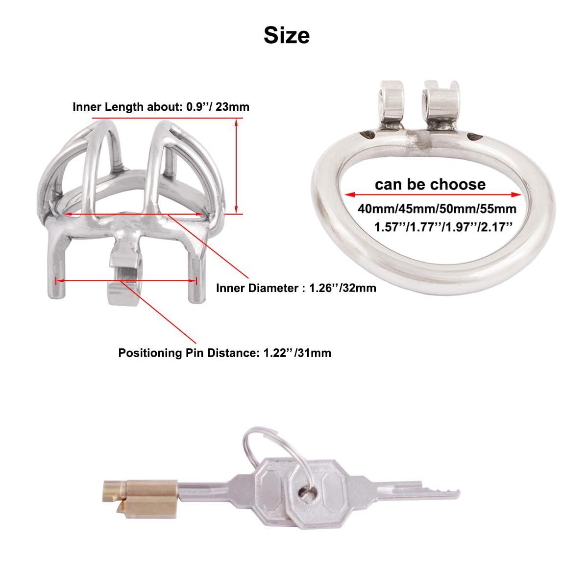 TERNENCE TERNENCE Stainless Steel Small Male Chastity Device Ergonomic Design Cock Cage S250 (1.97 inch / 50mm)