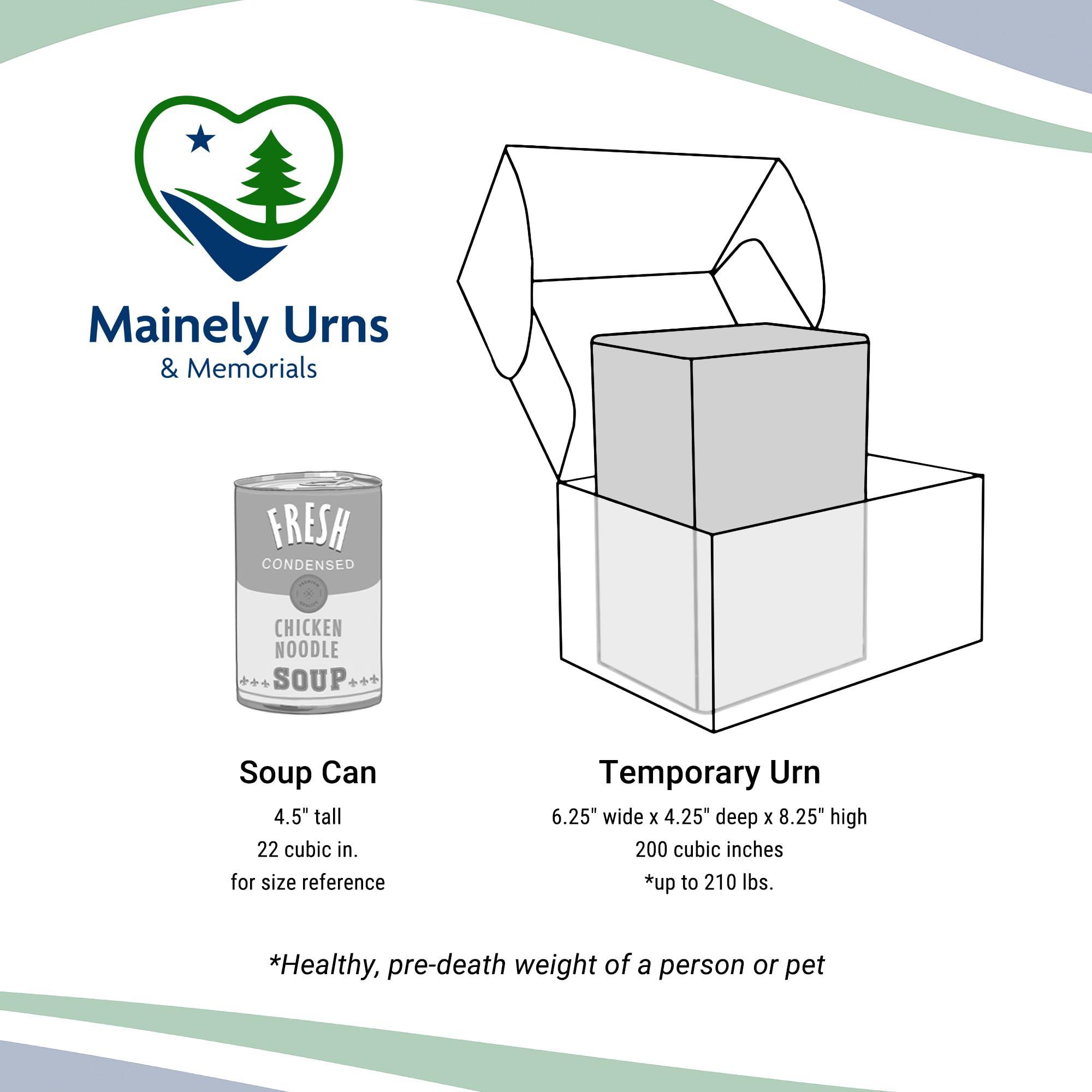 Mainely Urns Golf Themed TSA Approved Fly-Safe and Temporary Travel Cremation Urn Kit for Human Ashes - Airline and Mail Friendly - 200 Cubic Inch Capacity - Green Plastic Urn with Fairwary Mailing Box