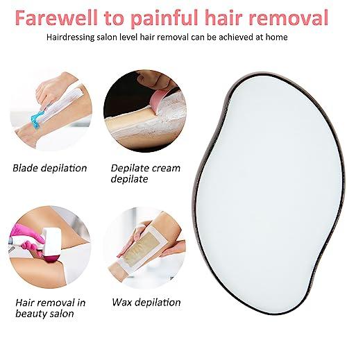 TFHAllOSTYLE Crystal Hair Eraser, Magic Crystal Hair Remover Stone, Nano Crystal Painless Hair Removal Device for Women & Men, Soft Smooth Silky Skin (Black & Pink)