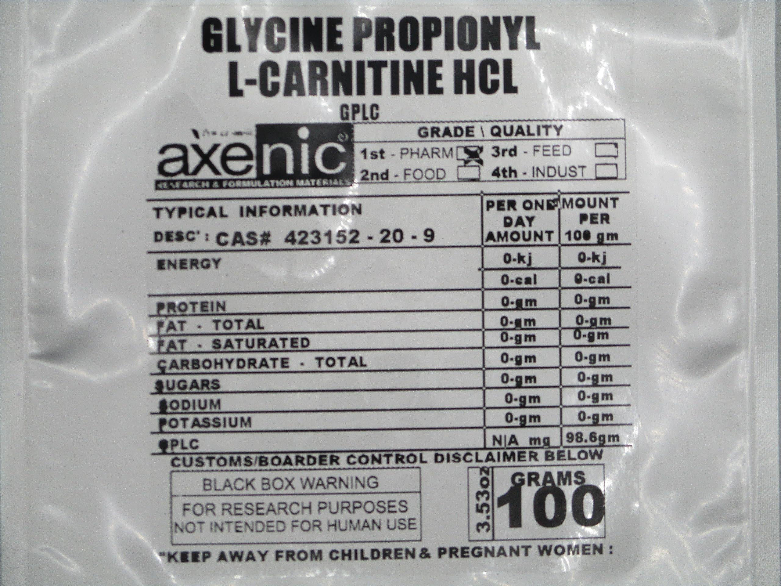 AXENIC 100 Grams Glycine Propionyl L-Carnitine HCl Powder
