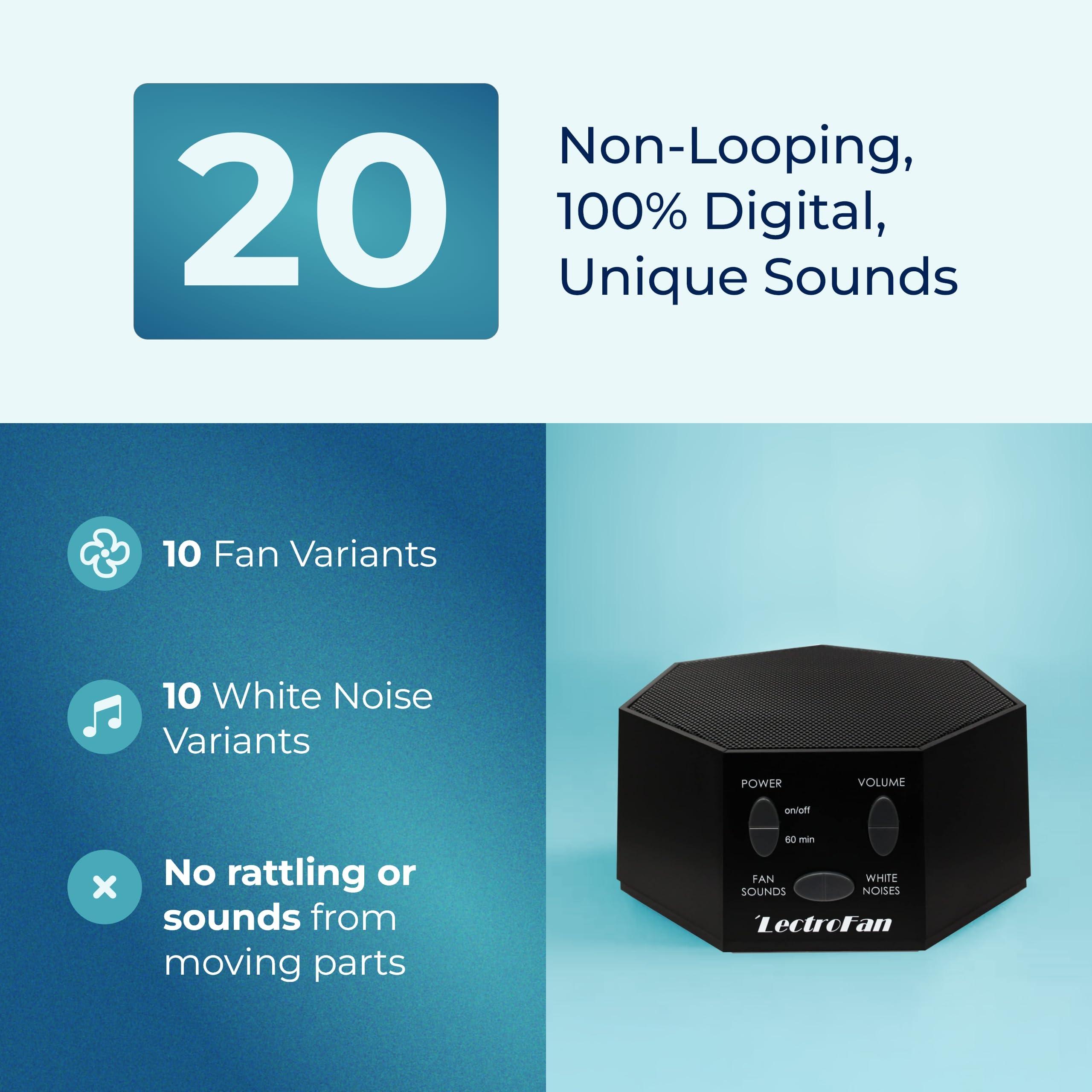LectroFan LectroFan - White Noise Machine and Non-Looping Fan Sounds with Sleep Timer (Classic, Black)