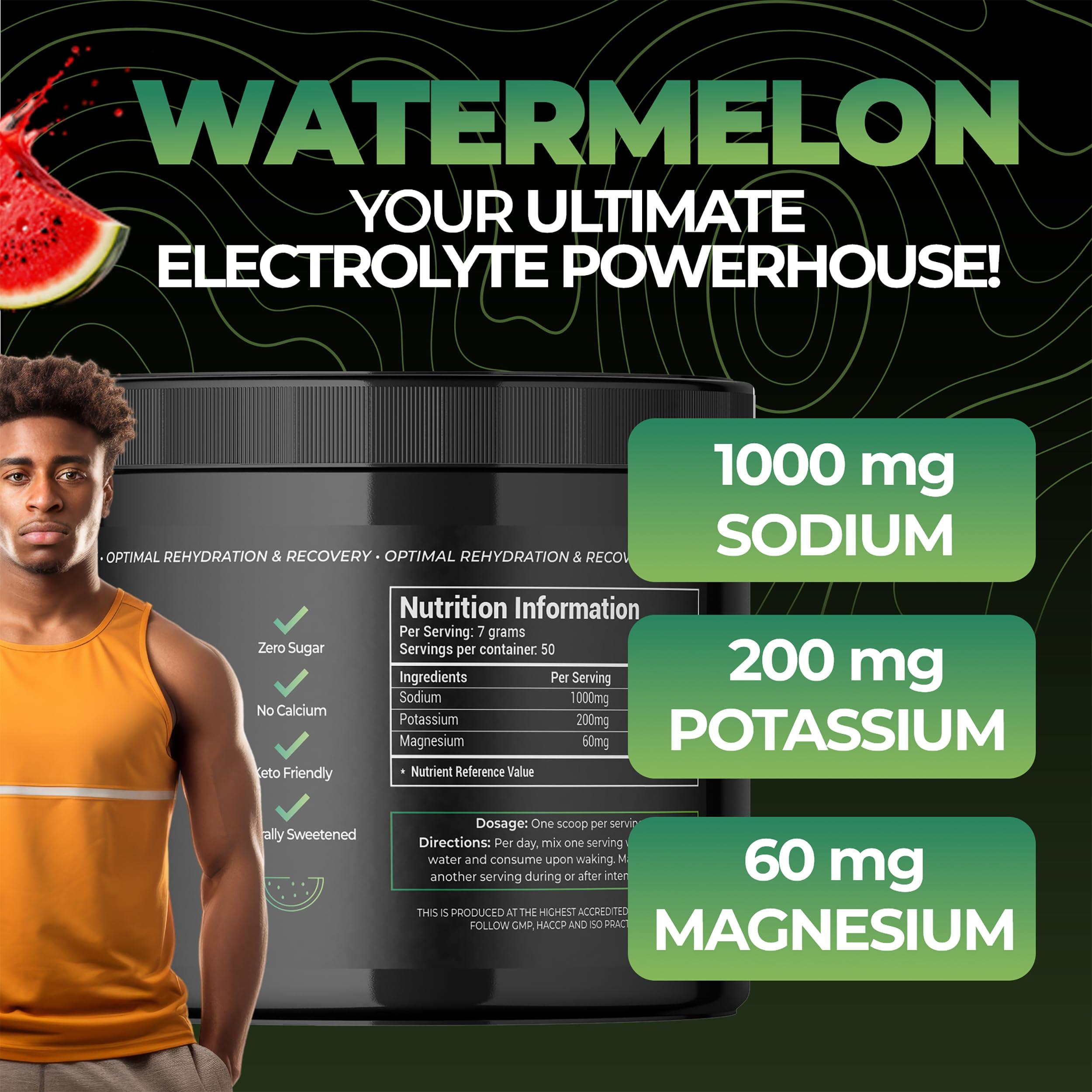 Nutrality Nutrality Electrolytes Powder 350g | Vegan | Sugar, Calcium & Artificial Flavour Free | Keto Electrolytes, Paleo Hydration | 1000mg Sodium, 200mg Potassium & 60mg Magnesium | 50 Servings | Watermelon