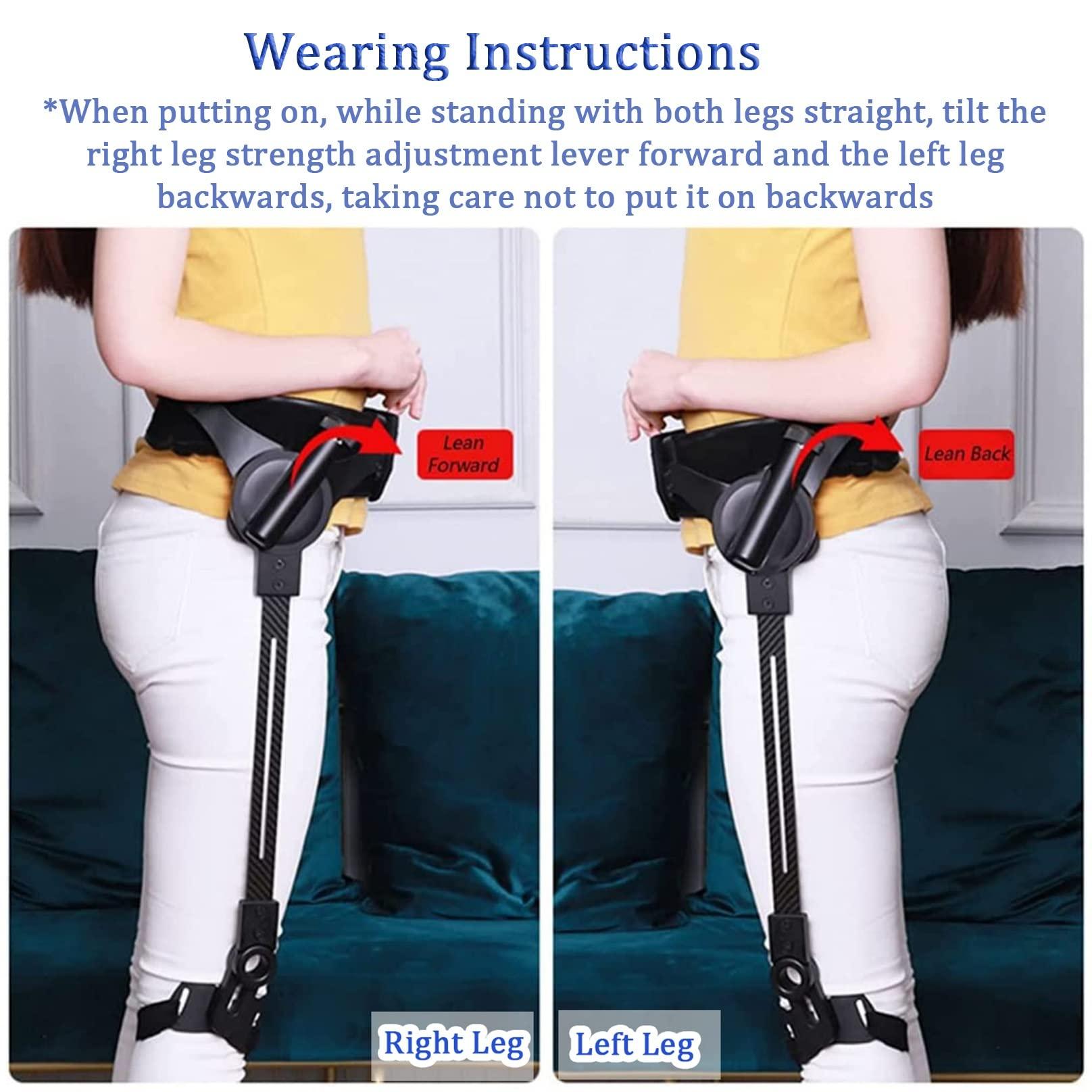 BiiKoon Walking Aid Bionic Body Power Walkers Leg Rehabilitation Training Assisted Lower Limb Mobility Standing Walking Aids for Postoperative Non-powered (Color : Both legs, Size : L)