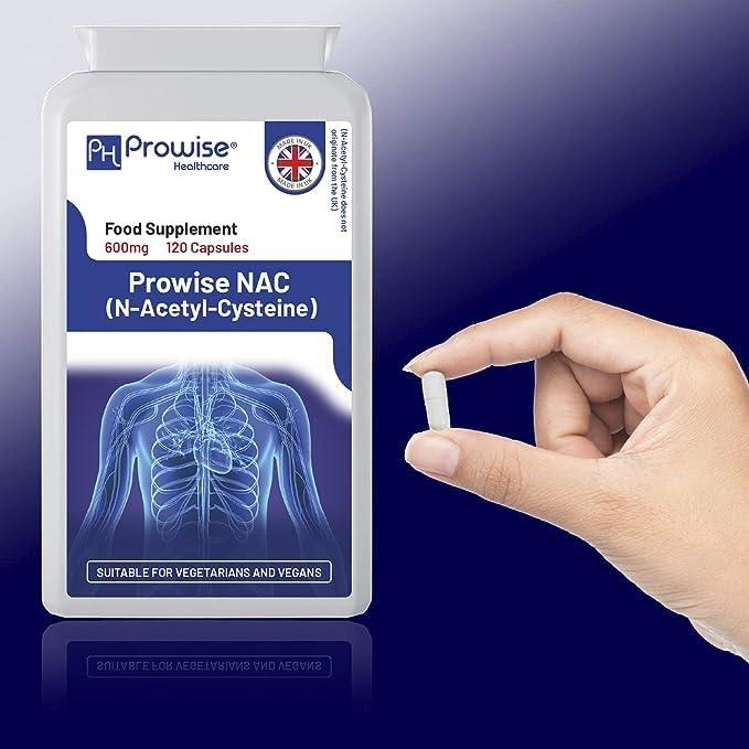 PH PROWISE Healthcare NAC N-Acetyl-Cysteine 600mg | 120 Capsules of Nac N-Acetyl-Cysteine | Vegan N-Acetyl-Cysteine Nutritional Supplements | High Bioavailability & No Fillers | UK Manufactured by Prowise Healthcare