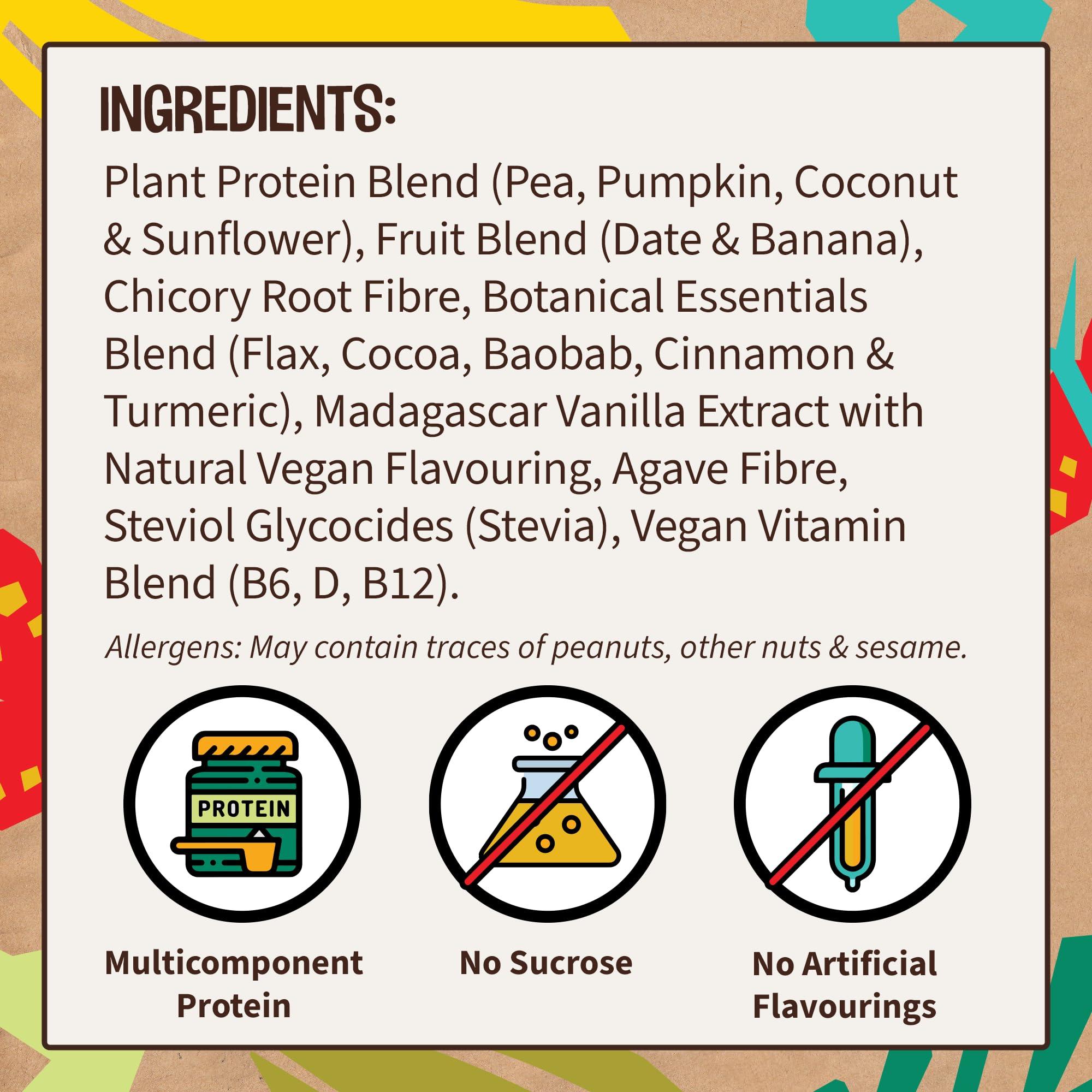 Wyldsson Vegan Protein Powder (No Scoop Included) 2kg - EarthChamp by Wyldsson - Plant Based Vanilla Protein Powder Shake, Dairy Free, Gluten Free, Lactose Free Protien Powder (Vanilla)