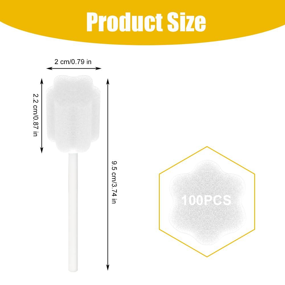 ACWOO ACWOO Oral Care Sponge Swab, 100PCS Disposable Mouth Swab, Mouth Cleaning Swabs Sponge, Mouth Care Swab Sponge Stick, Tooth Mouth Cleaning Oral Care Tool Kit