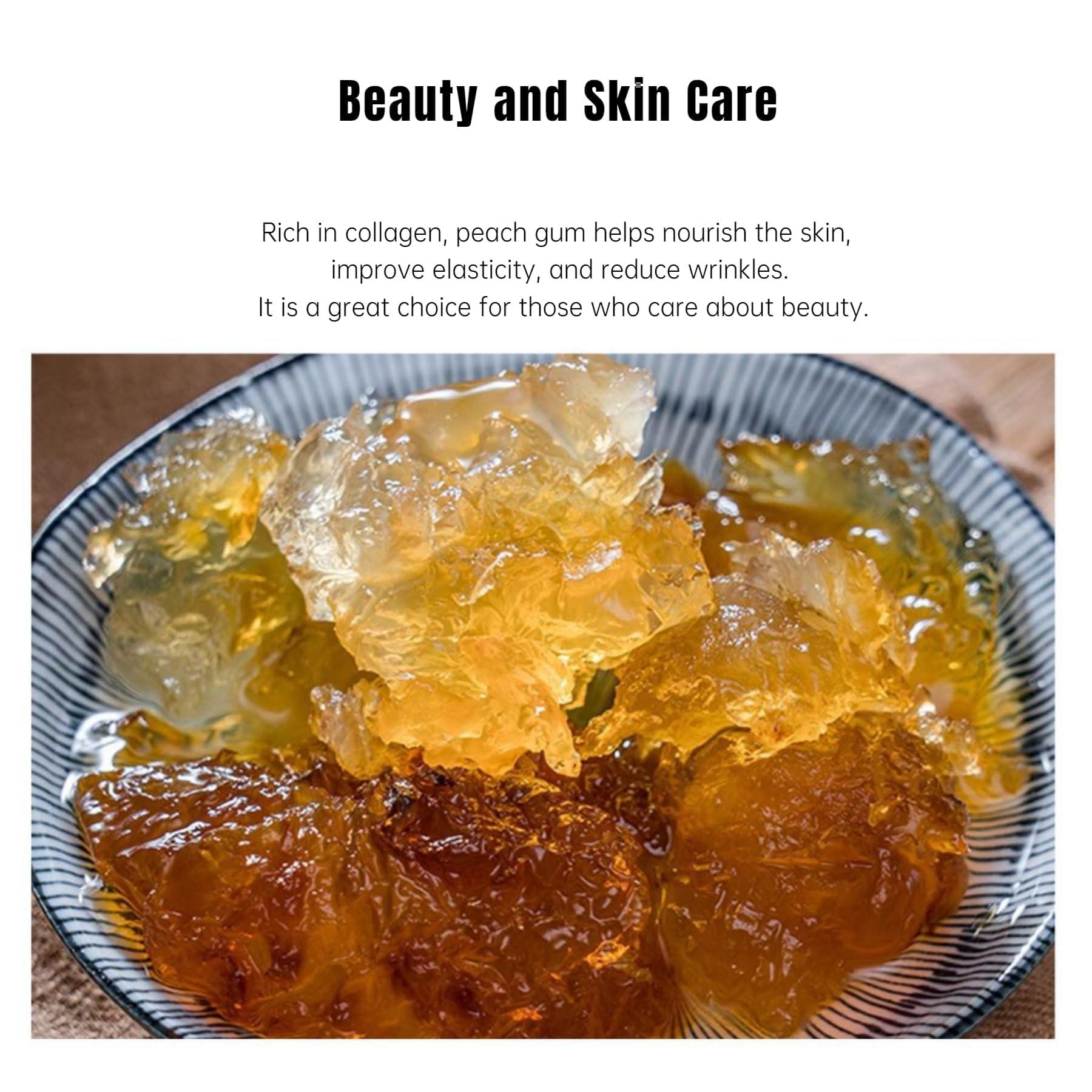 HQZMCTE HQZMCTE Nature Sweeter Dried Edible Peach Tree Gum TaoJiao Food Grade Bulk Dry Peach Gum Pure (1000g)