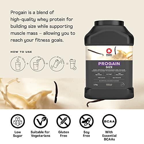 MaxiNutrition MaxiNutrition Progain - Vanilla - Whey Protein Powder Sports Supplement Shake for Size & Mass - 1.2kg - 10 Servings