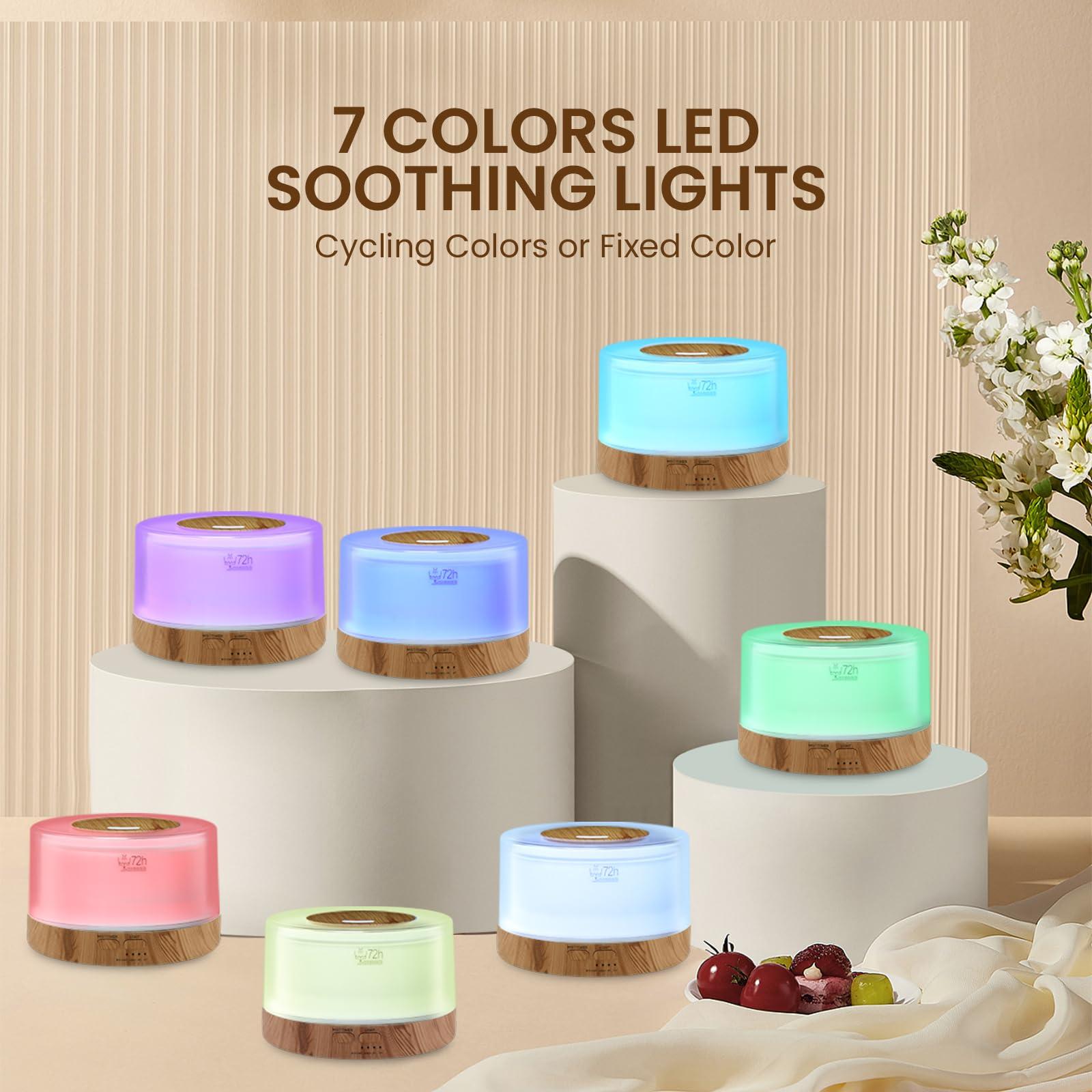 Dailyart 700ML Essential Oil Diffuser, Remote Control Aromatherapy Diffuser with 7 LED Light Colors, Adjustable Mist Mode and Waterless Auto-Off Oil Diffusers Humidifier, Diffusers for Home Bedroom Yoga Sleep