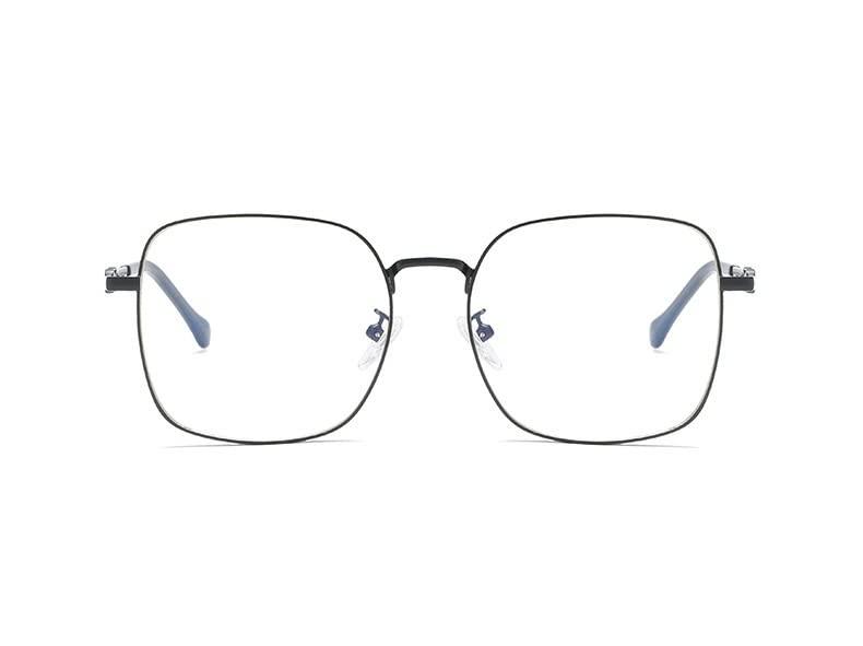 LTSRLL LTSRLL Oversized Square Metal Reading Glasses, Large Blue Light Blocking Readers, Big Frame Anti Glare Unbreakable Eyewear (Color : Silver-black, Size : +250)