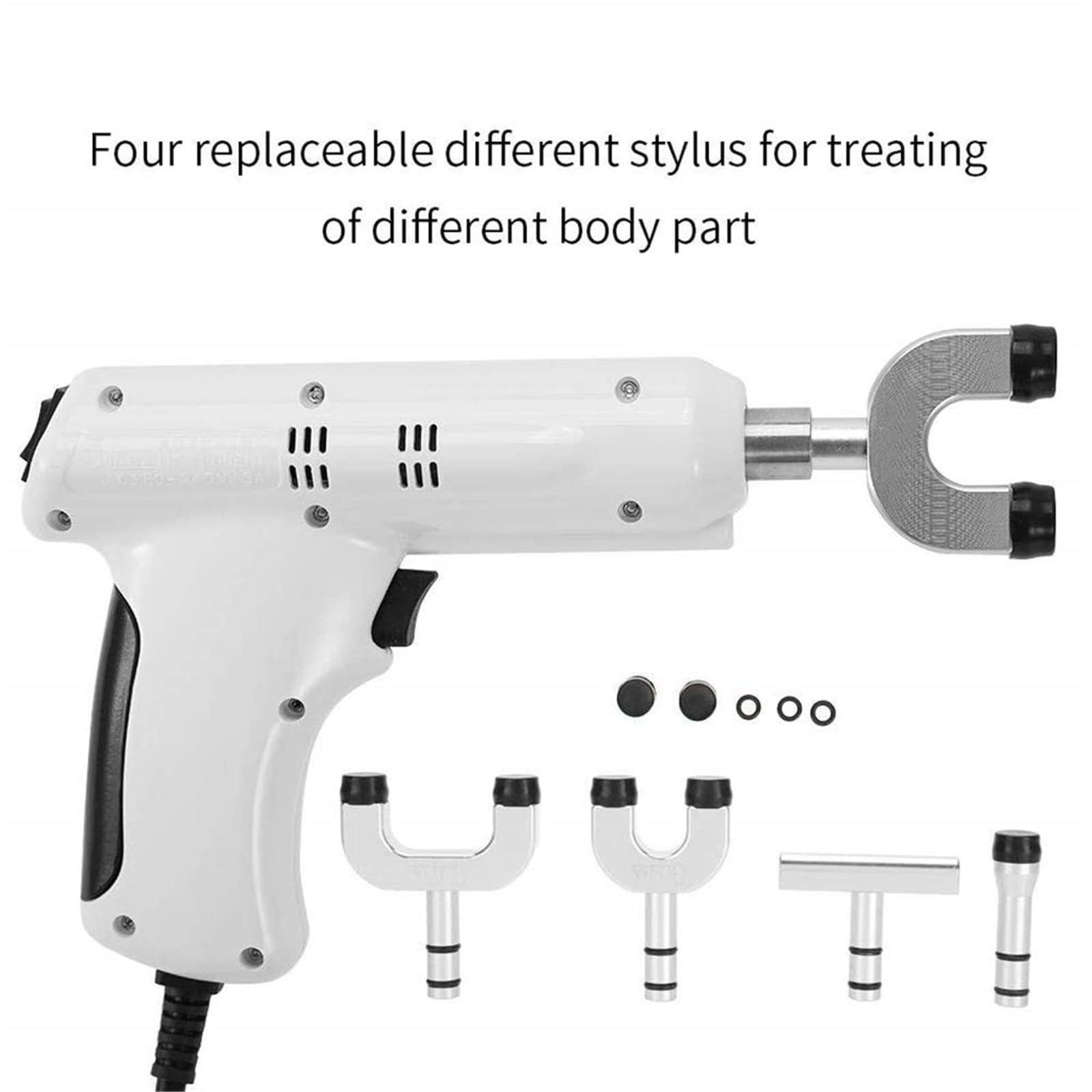 HEAXIY Chiropractic Adjusting Tool, Electric Chiropractic Adjustin Gun with 4 Heads & 3 Level Speed, Spine Activator Massager for Improve Joint Pain