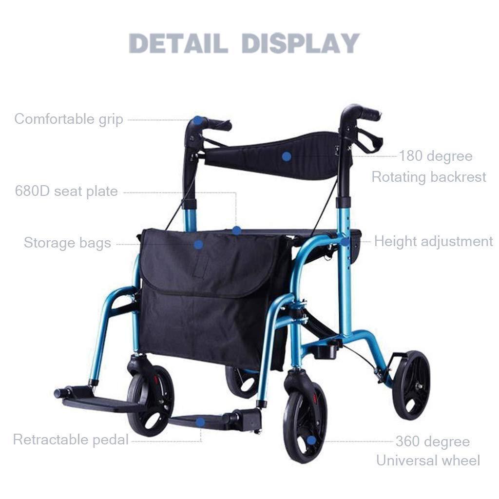 NATWEE Walker,Walker Rollator with Seat, Drive Medical Rollator Walker Foldable, Heavy Duty Rollator Walker Lightweight Quality Aluminum Alloy Used for Seniors,Blue It's so Kind of You