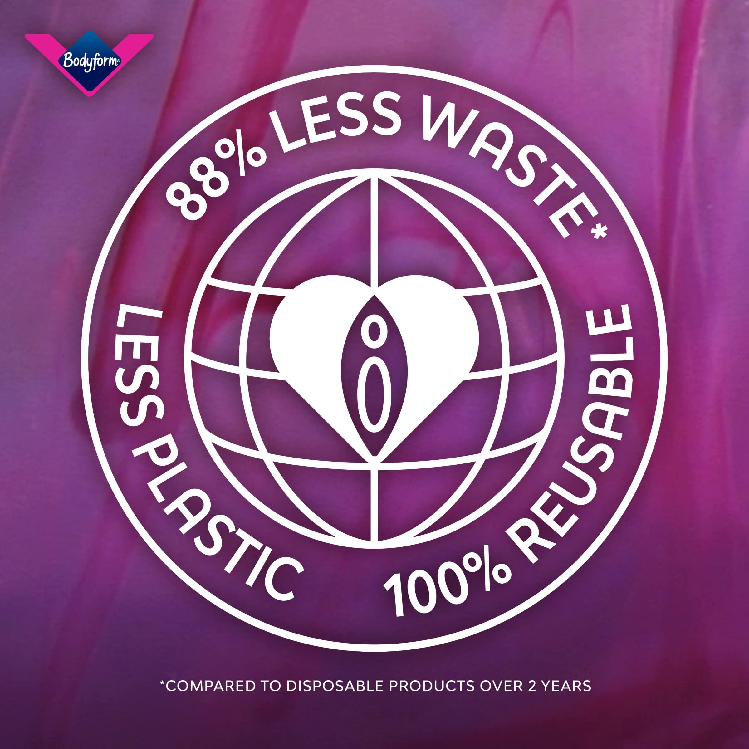 Bodyform Bodyform Washable Period Pants - For Up to 12 hours of Protection - Menstrual Underwear for Moderate Flow, Bikini Cut - Pack of 1 - Black, Size S