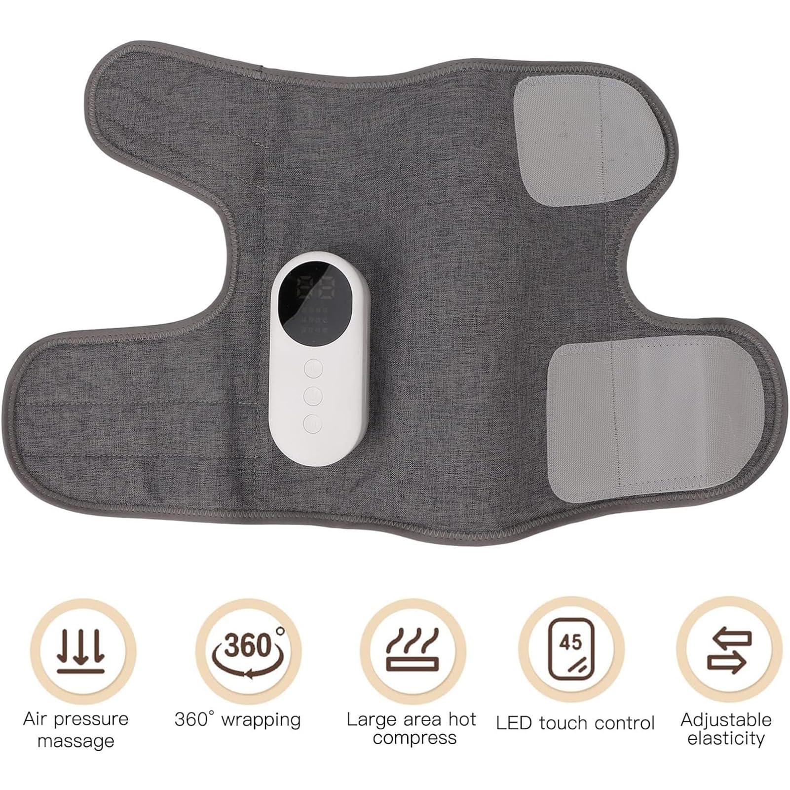 Dremdo Dremdo Leg Massager with Heat and Compression, Rechargeable Leg Massager, 3 Gears Heats/Intensity/Mode, Rechargeable, Adjustable Velcro, Relieve Pain,Gray,One Pair