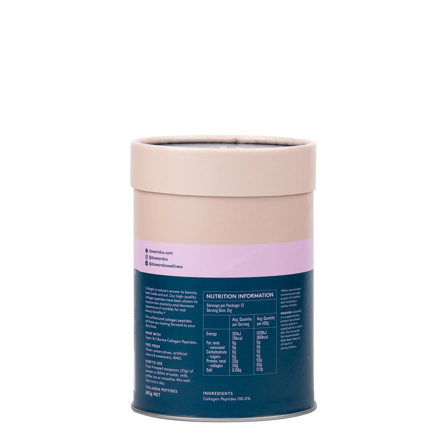 DOSE & CO. Dose & Co Pure Collagen Peptides, Unflavoured - 283g Powder Supplement