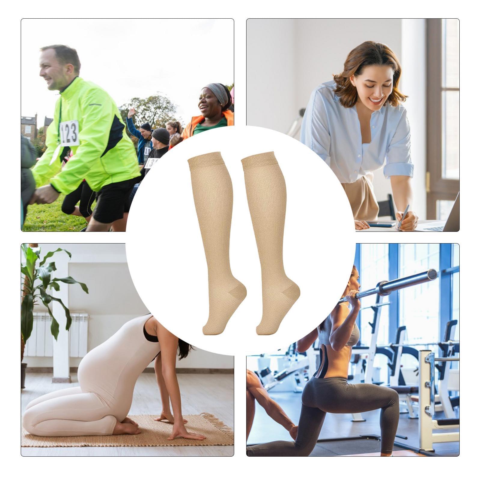Generic Open Toe Compression Socks - Compression Socks Women With Open Toe - Knee High Support Stockings Compression Socks Knee High Anti Fatigue Socks