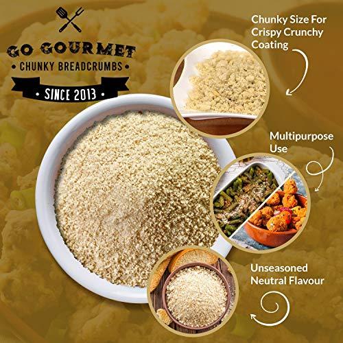 Go Gourmet Go Gourmet Chunky Breadcrumbs - All-Purpose Bread Crumbs for Fried Chicken Coating, Stuffing Mix or Crunchy Gratin Topping - Adds a Delicious Crunch to Your Meals - 1kg Bulk Bag