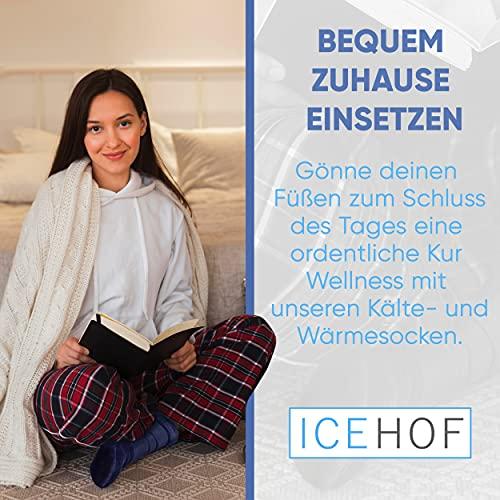 ICEHOF ICEHOF Cooling Socks with 4 Ice Packs - Gentle Fabric / 1 Pair with Cooling Pads Gel Cold Therapy for Feet Toes for Chemo Therapy Rheumatism Cold Socks Chemo - Size S