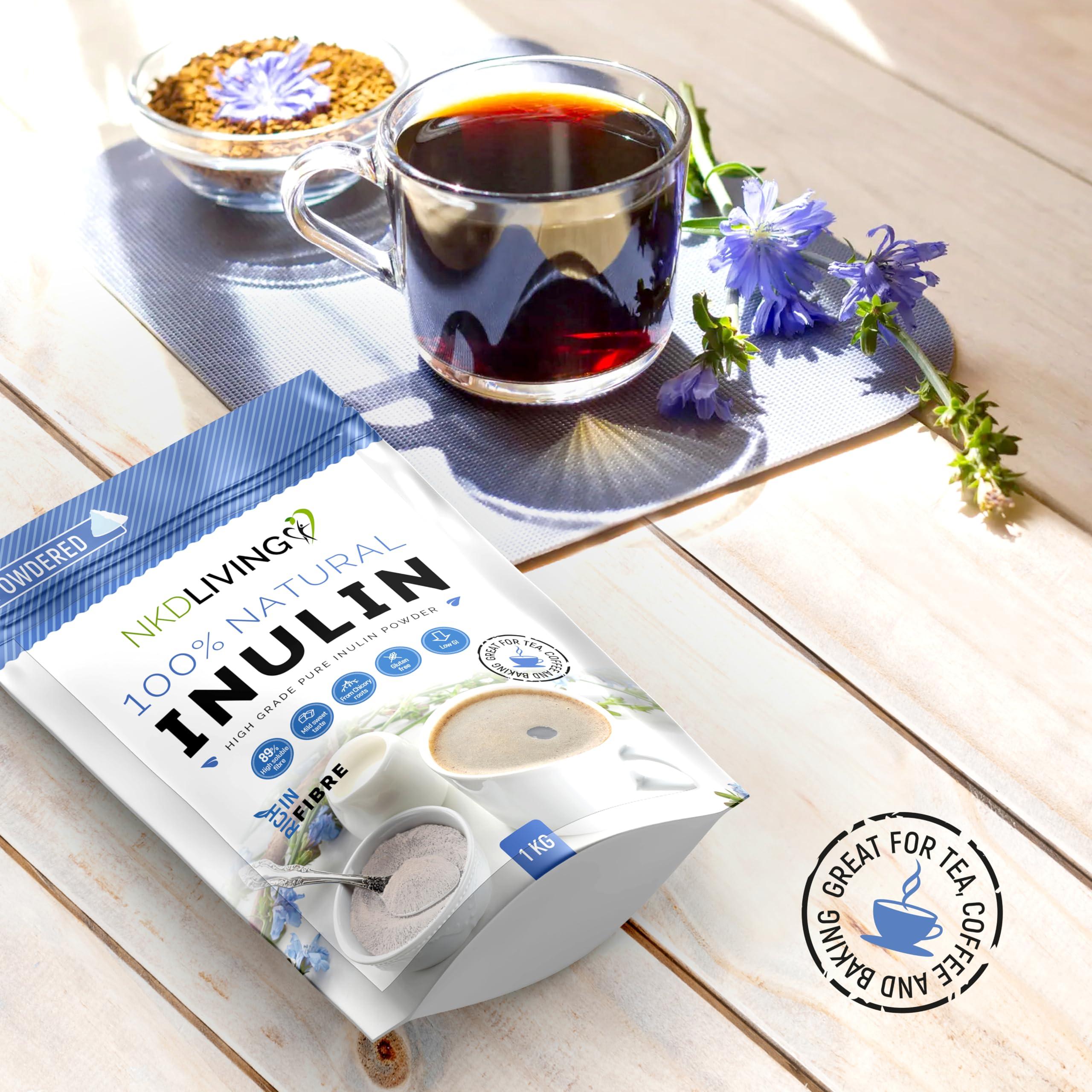 NKD Living NKD Living Inulin High Grade Prebiotic Fibre Powder (1 Kg) - Manufactured in The EU - Fibre Prebiotic Supplement