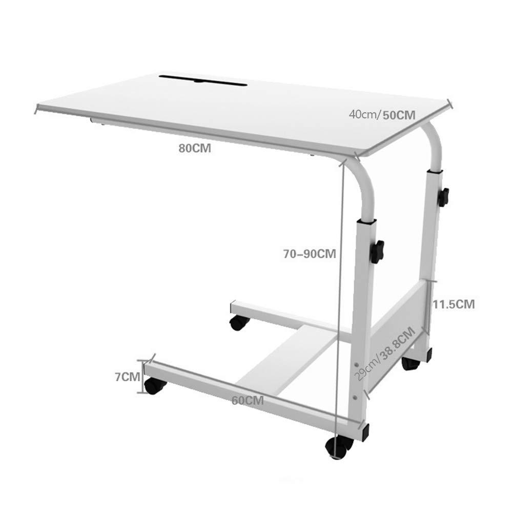 Generic Bedside Eating Tray Table Height Adjustable, Rolling Over The Bed Table with Lockable Wheels, Perfect for Reading, Elderly and Bedridden, Medical Table