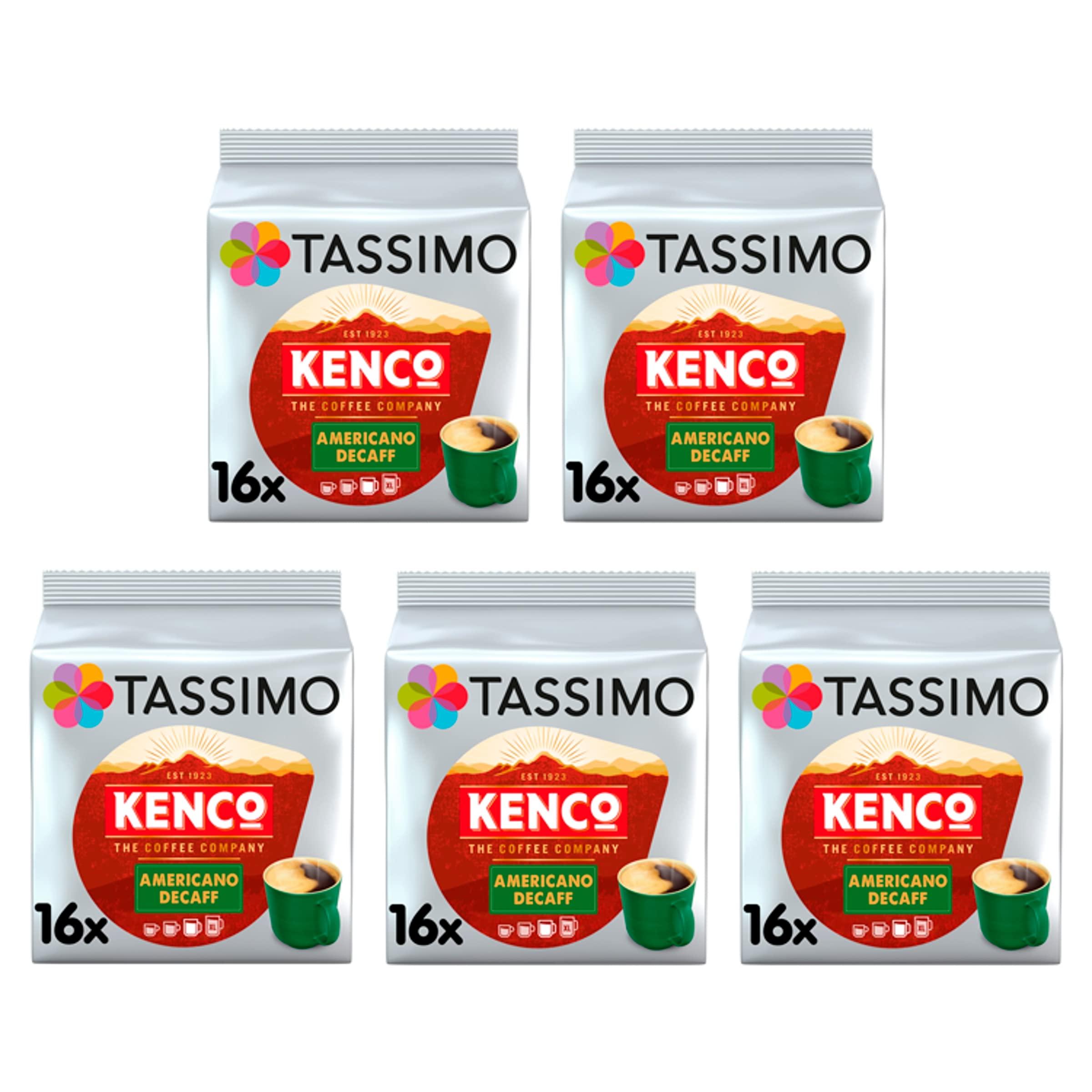 Tassimo Tassimo Kenco Colombian Coffee Pods X16 (Pack of 5, Total 80 Drinks) & Tassimo Kenco Americano Decaf Coffee Pods (Pack of 5, Total 80 Coffee Capsules)