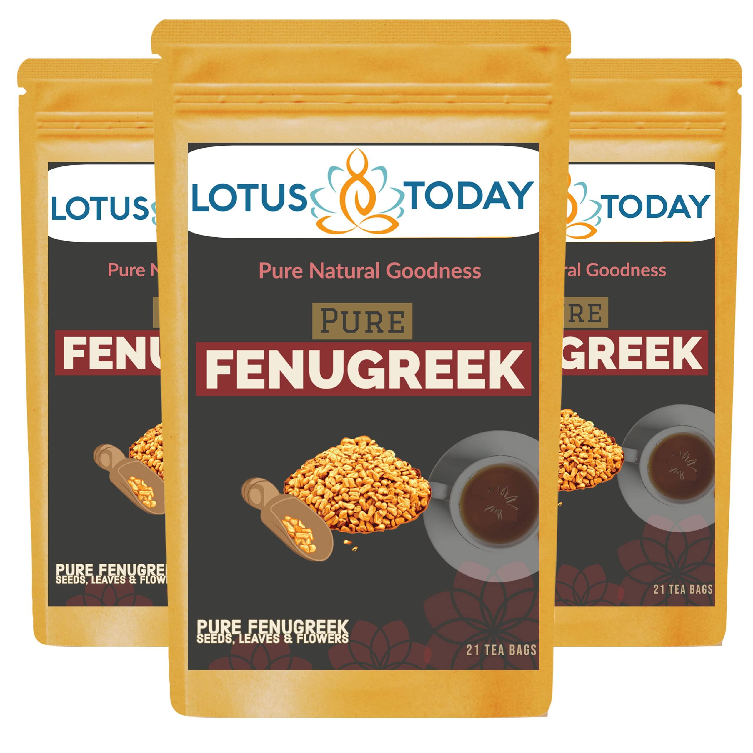 lotustoday Fenugreek Tea, Pure Fenugreek seeds, Herbal Spice Tea Infusion, 60 Tea bags