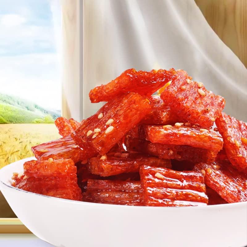 wasailuo Spicy Strips Chinese Snack, Spicy Noodle Latiao Snacks 115g/bag, Instant Snacks, Traditional Gluten Lataio Spicy Strips, Spicy Sticks, Handmade Spicy Noodles (Spicy Silk,3 Bag)