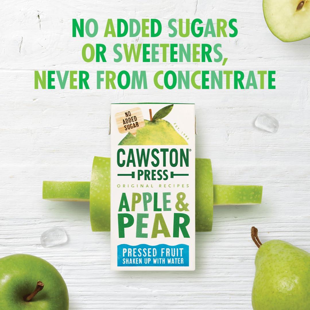 Cawston Press Cawston Press Fruit Water Kids Drink | Pressed Apple & Pear Flavoured Water | 200ml x 18 Pack Pear & Apple Juice Cartons | School Approved No Added Sugar Vegan | Ideal for Kids Lunchbox