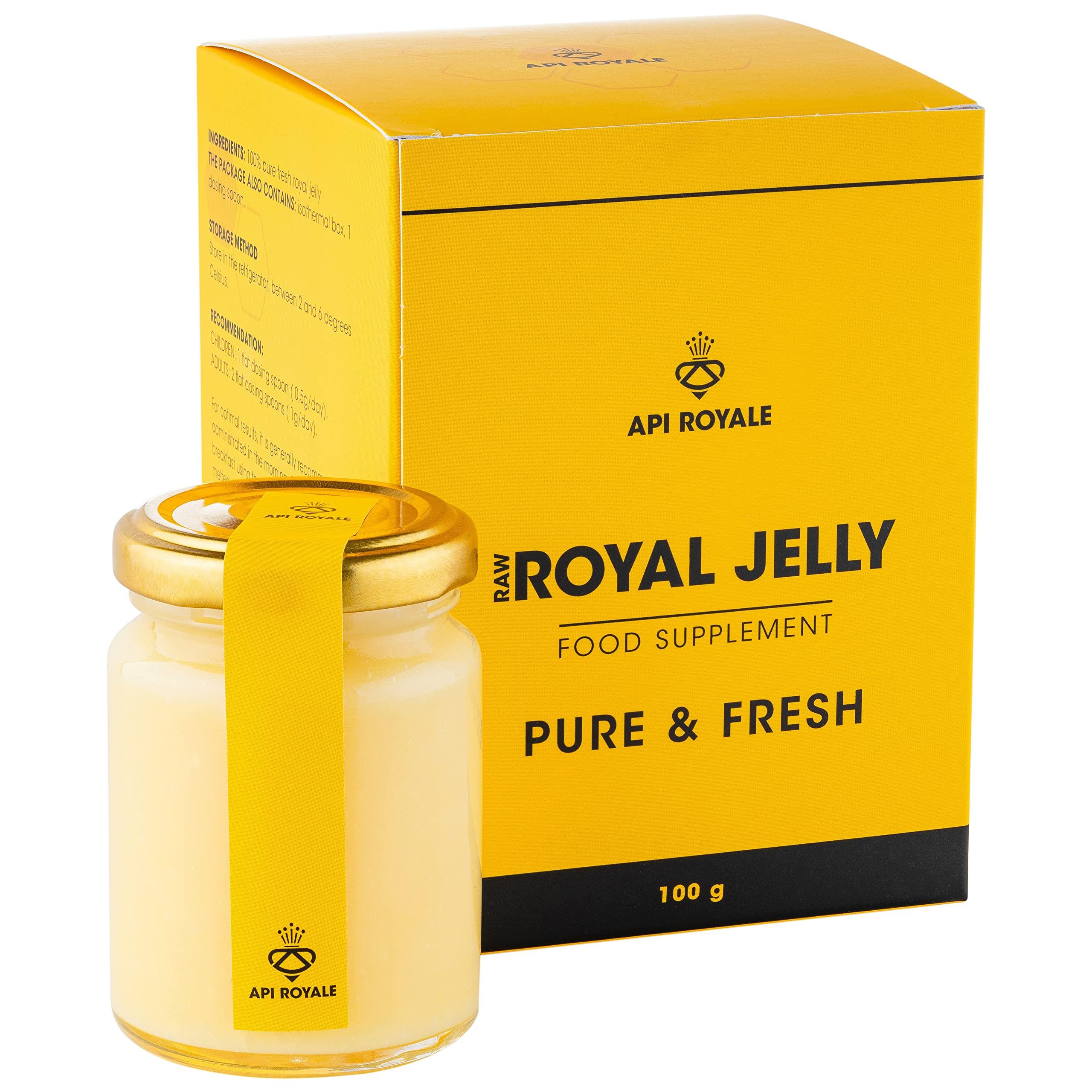 API ROYALE API ROYALE - Pure & Fresh Royal Jelly 100g Premium Fresh Royal Jelly Nutritional Supplements 100% Natural with Natural and Non-Gluten Formula