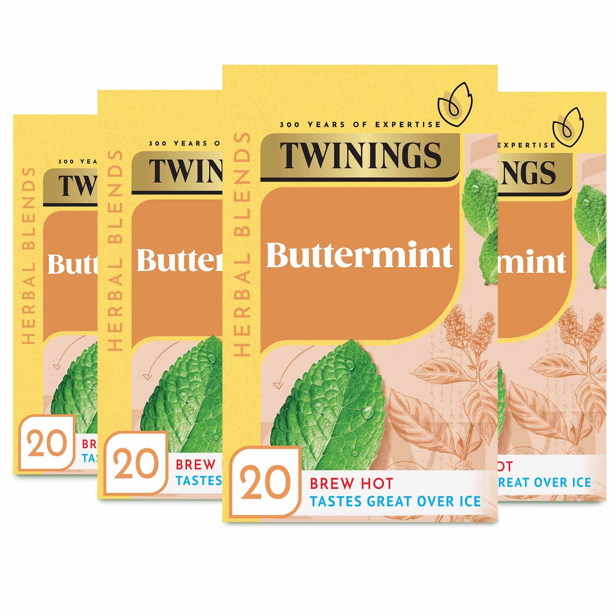 Twinings Twinings Buttermint Flavoured Tea Bags - 80 Biodegradable Tea Bags (Multipack of 4 x 20) , Smooth & Creamy Herbal Infusion, Perfect for Relaxation, Caffeine-Free