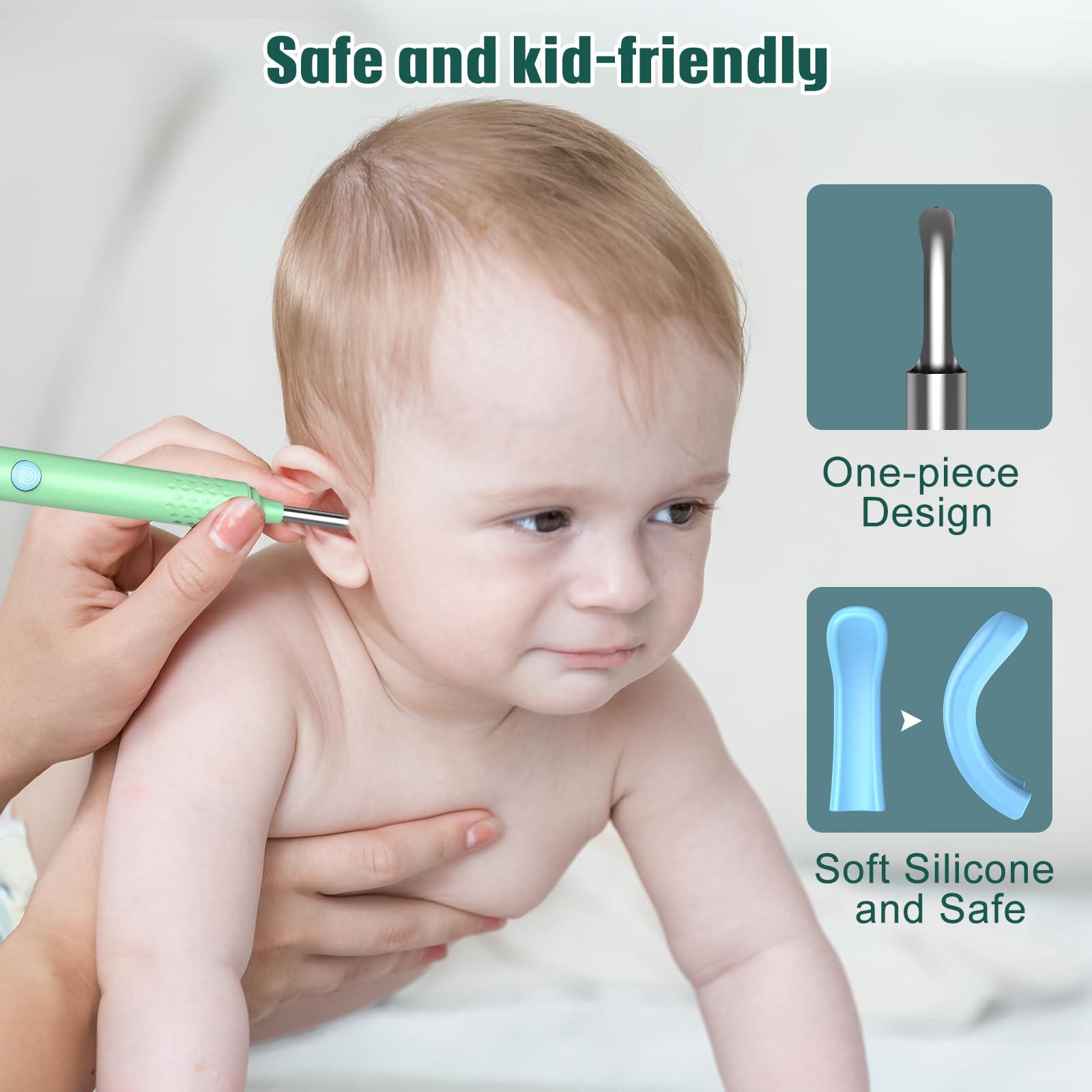 LMECHN LMECHN Ear Wax Removal, Ear Camera Otoscope with LED Light, Ear Wax Removal Kit with 1080P, 3.5 mm Waterproof Ear Endoscope, Ear Cleaning Kit for iPhone, iPad, Android Phones-Green