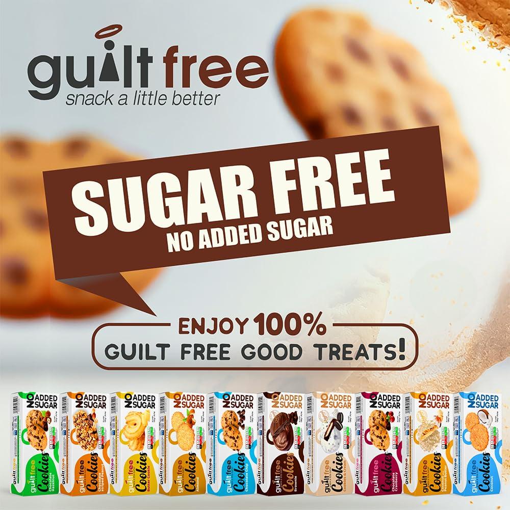 guilt free GuiltFree Sugar Free Cookies 128g No Added Sugar Biscuits Sugar Free Cookie Biscuit Keto for Diabetic Friendly Gift Hamper Basket Box Collection (Cookies & Cream)