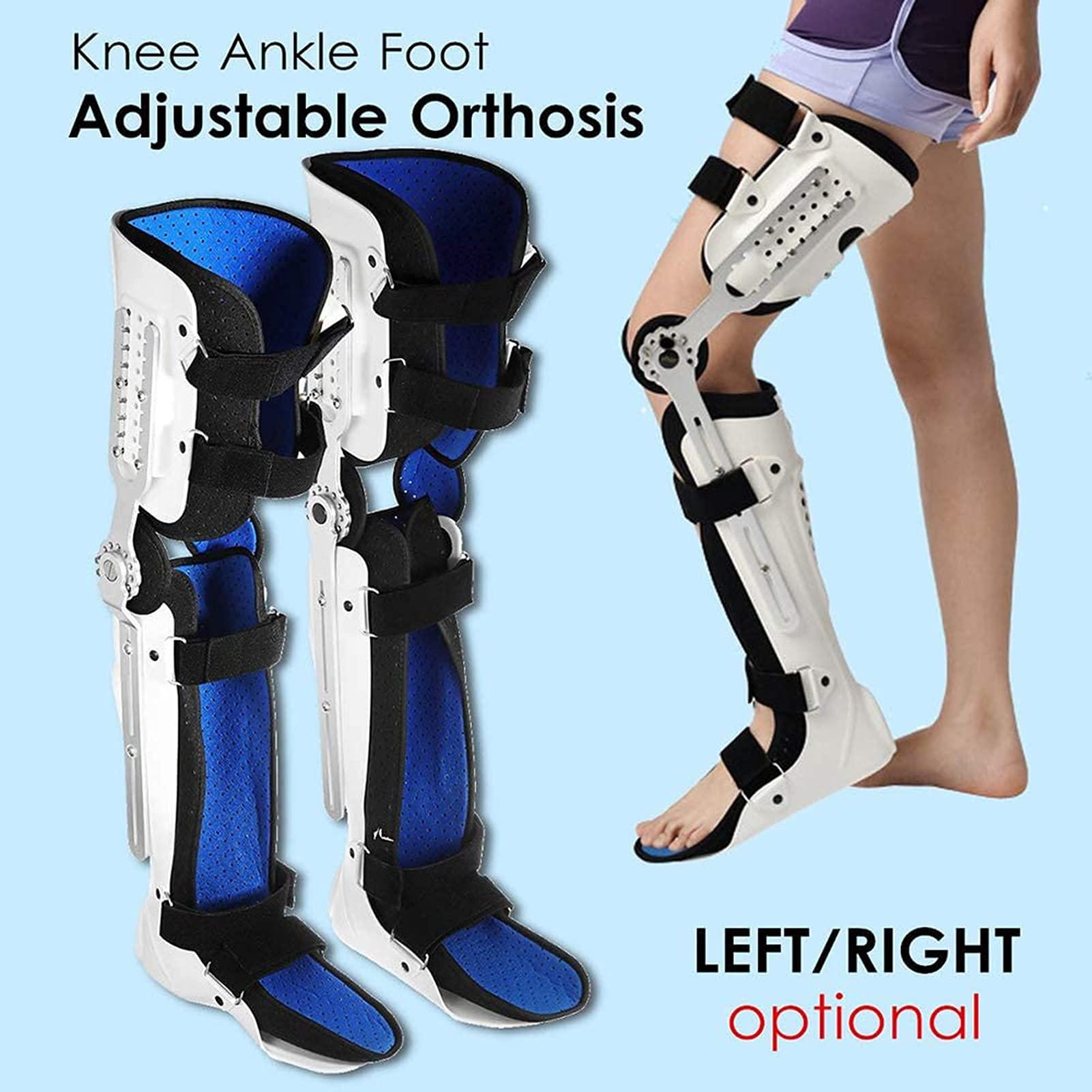 TESAY Knee Brace, Knee Ankle Foot Orthosis KAFO Brace Fixed Stiff Thigh Knee Joint Ankle Foot Spport and Ankle Fixator - Universal Size