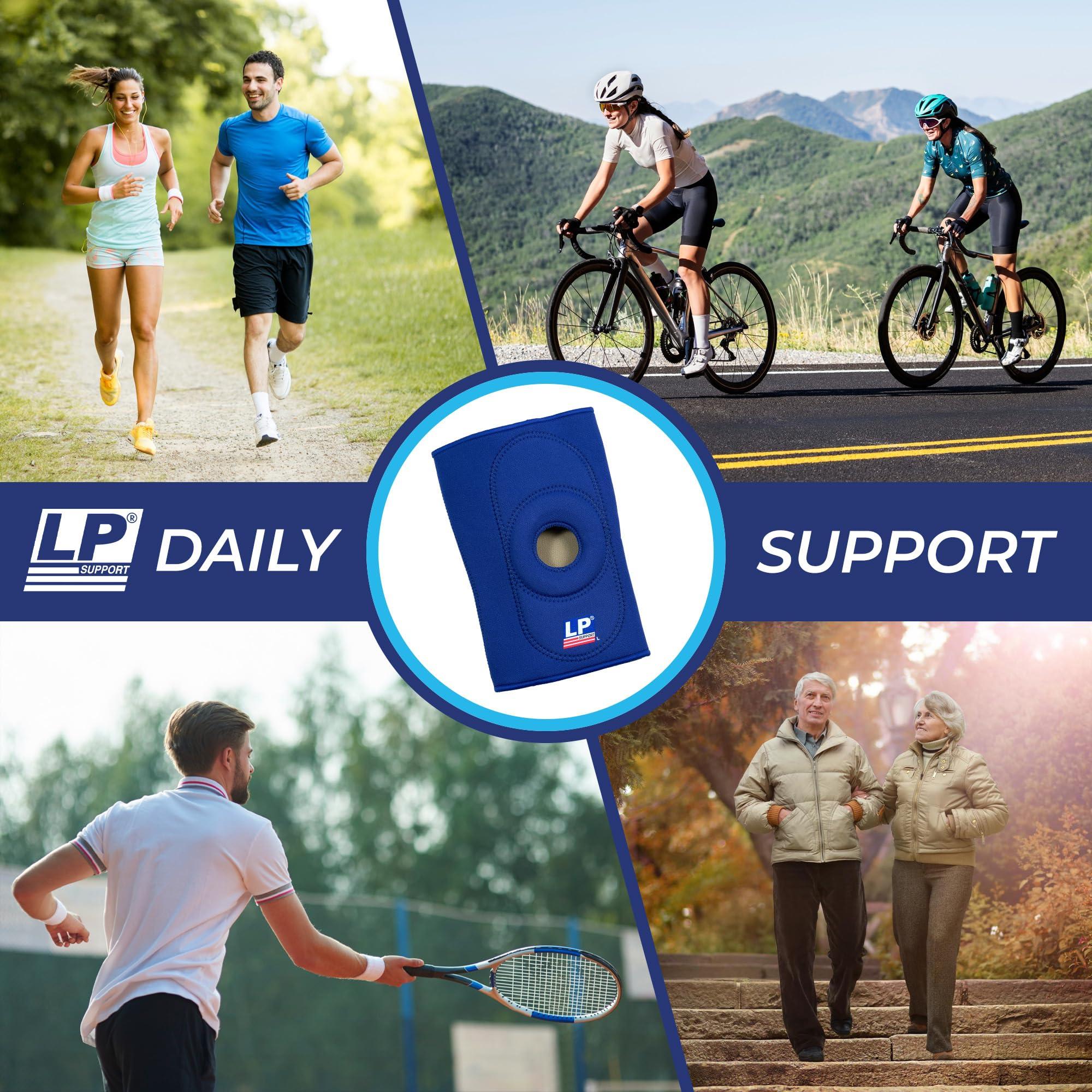 LP SUPPORT LP Open Patella Knee Support, Neoprene Knee Support - Arthritis Pain Relief, Knee Compression Support & Sports Injury Rehabilitation. Blue, XX-Large