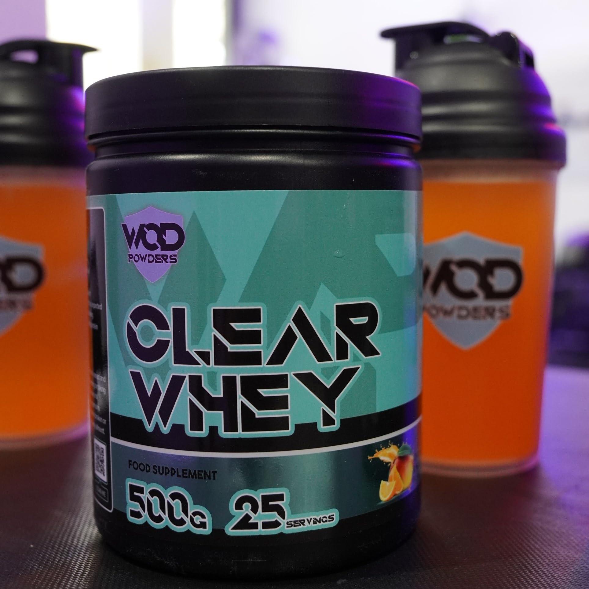 WOD Powders Clear Whey Isolate Protein Powder Refreshing Protein Shake | Low Lactose, Easy Digesting & High in Protein | Ideal for Workout Recovery 500g, 25 Servings - Mojito Flavour