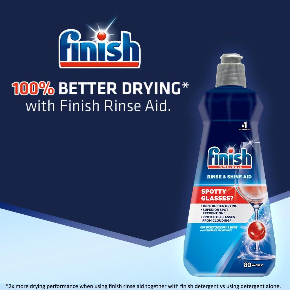 Finish Finish Dishwasher Rinse Aid, Shine & Dry - 400 ml (Pack of 4) | World\'s #1 Recommended Dishwashing Brand