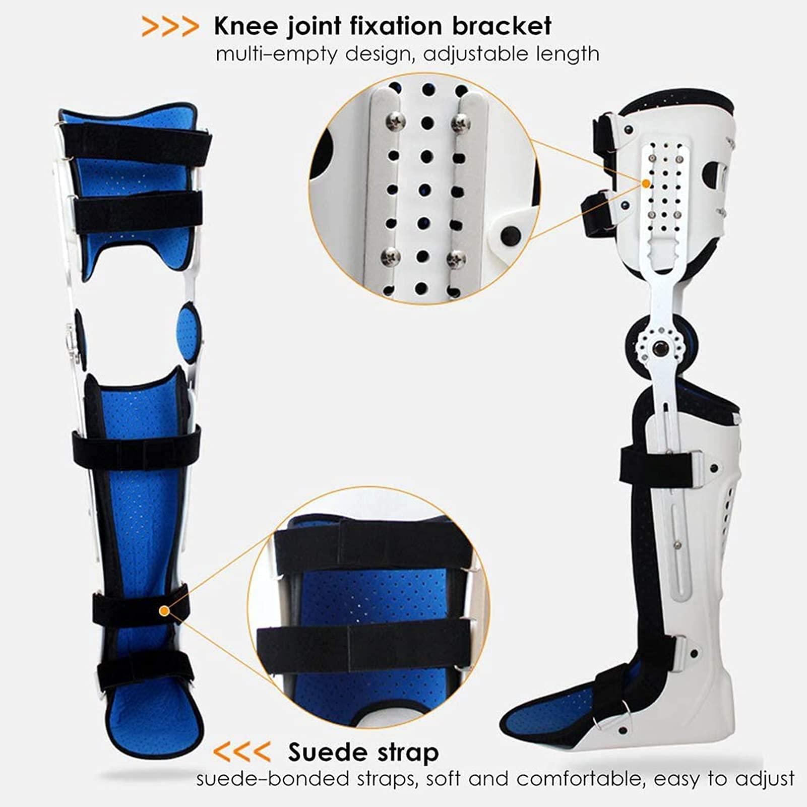 TESAY Knee Brace, Knee Ankle Foot Orthosis KAFO Brace Fixed Stiff Thigh Knee Joint Ankle Foot Spport and Ankle Fixator - Universal Size