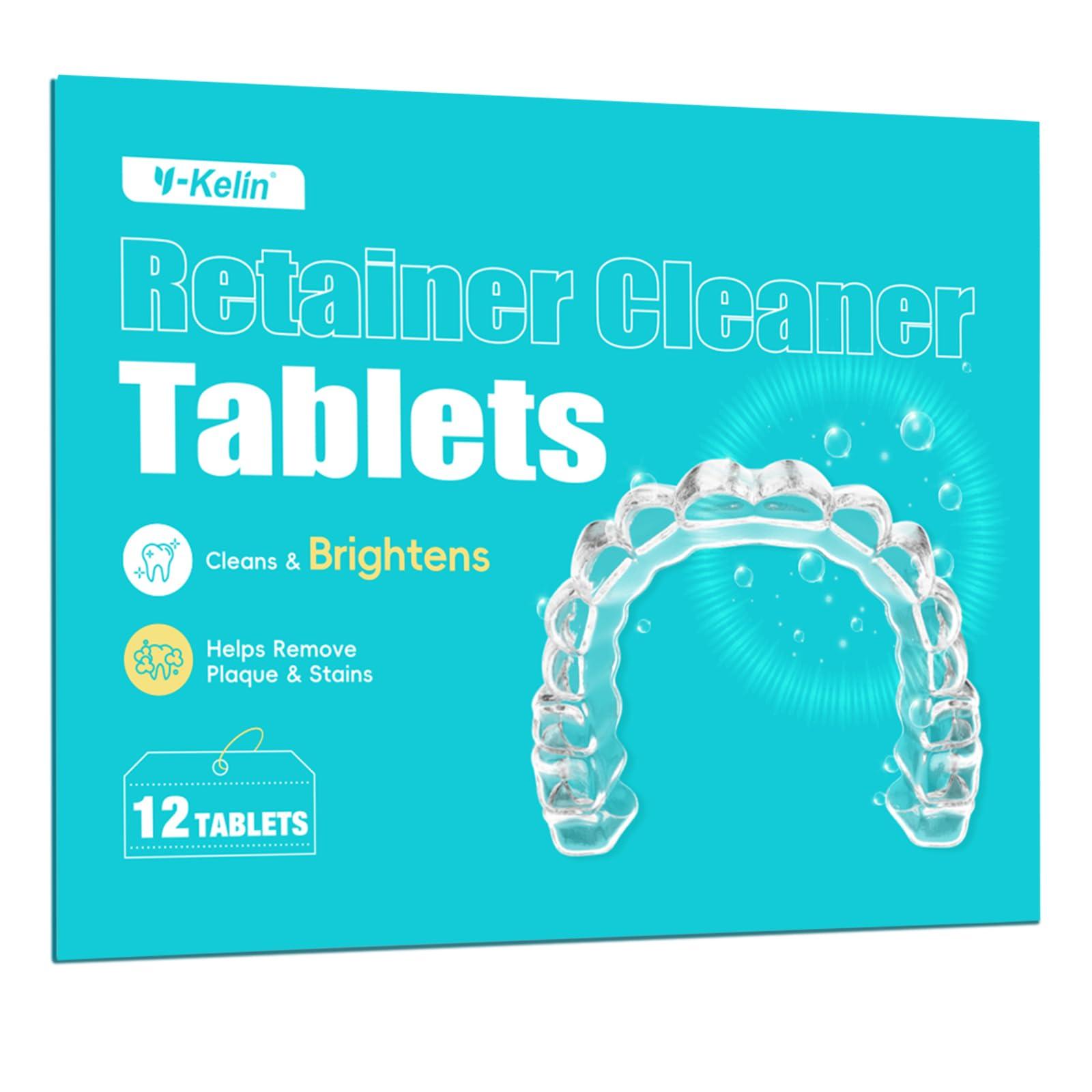 Y-Kelin Y-Kelin Retainer Cleaner,Retainer Cleansing Tablets, Denture Cleaning Tablet, Retainer,Dentures,Mouth Guard Cleaner 12 Tablets