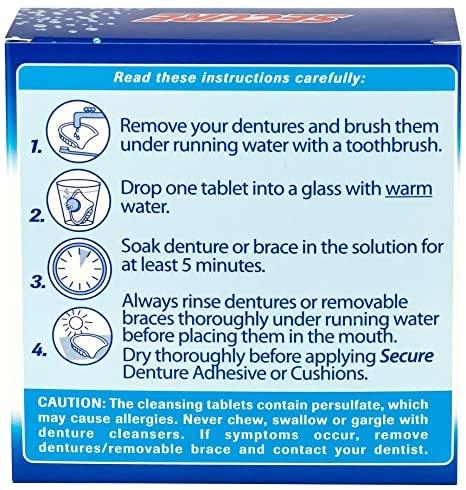 Secure Secure Denture Adhesive Denture Cleanser - 32 Tablets