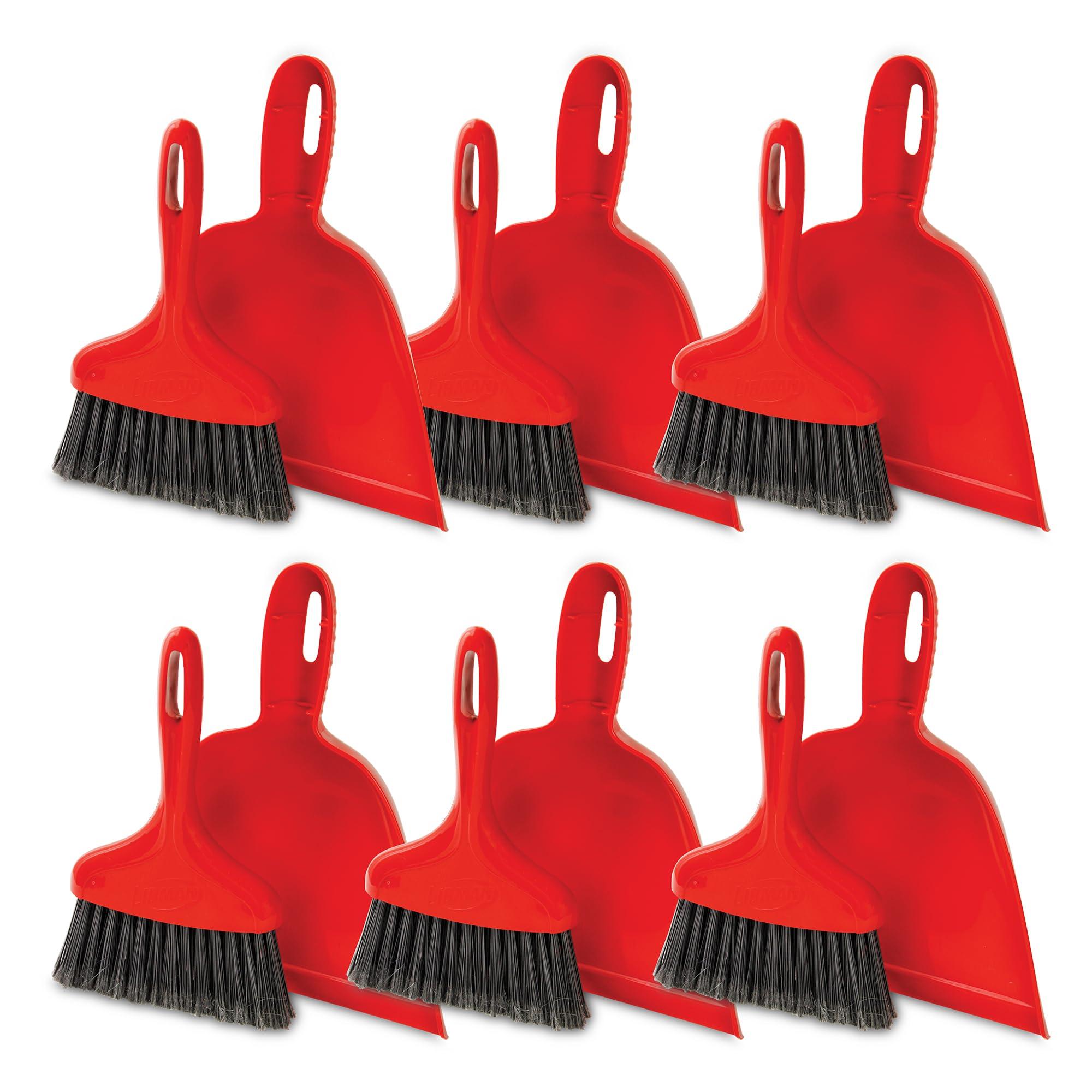Libman Libman Commercial 906 Dust Pan with Whisk Broom, Polypropylene, 10\" Wide pan, Red (Pack of 6)