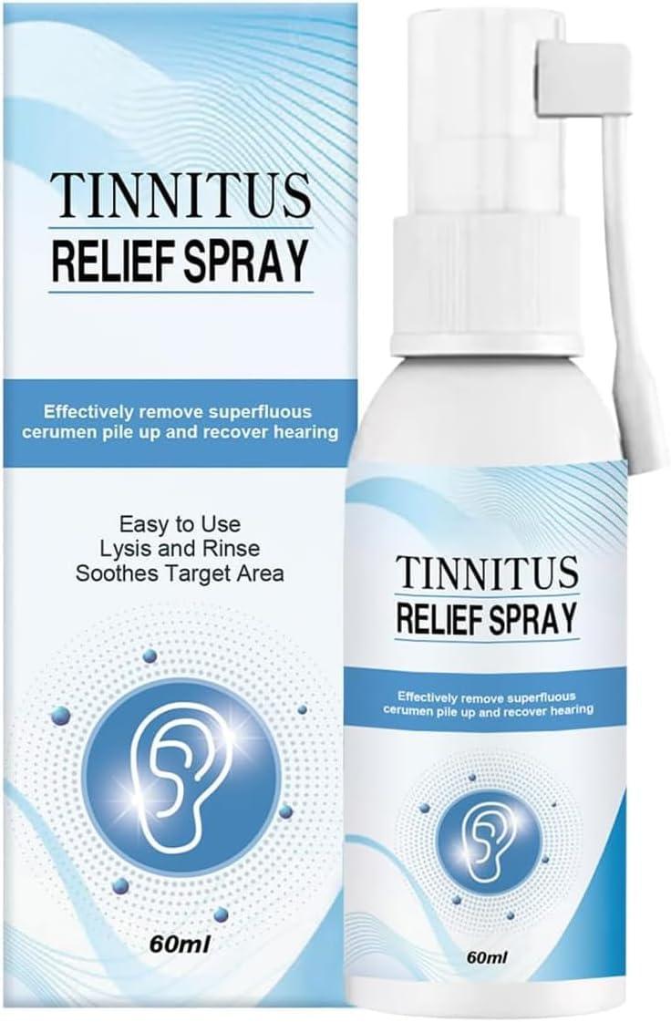 Giurui Tinnitus Relief Spray, Tinnitus Spray, Tinnitus Ear Drops, Tinnitus Relief for Ringing Ears, Anti Tinnitus Earwax Removal Spray, Anti Tinnitus Treatments Spray (2 Pcs)