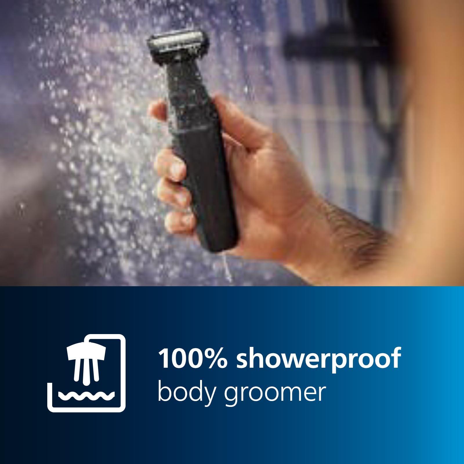 PHILIPS Philips Bodygroom Series 3000 Showerproof Groin and Body Trimmer, Close and Comfortable Shave, Complete Body Grooming, 50 Min. Runtime, Model BG3017/01