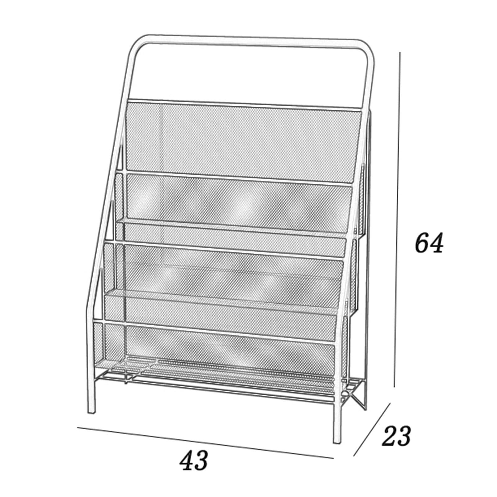 XPLKQXE XPLKQXE Floor-Standing Magazine Rack, Mesh Literature Display Stand, Brochure Organizer Shelf For Trade Show Exhibitions Office Retail Store (Color : Gold, Size : 43x23x64cm)