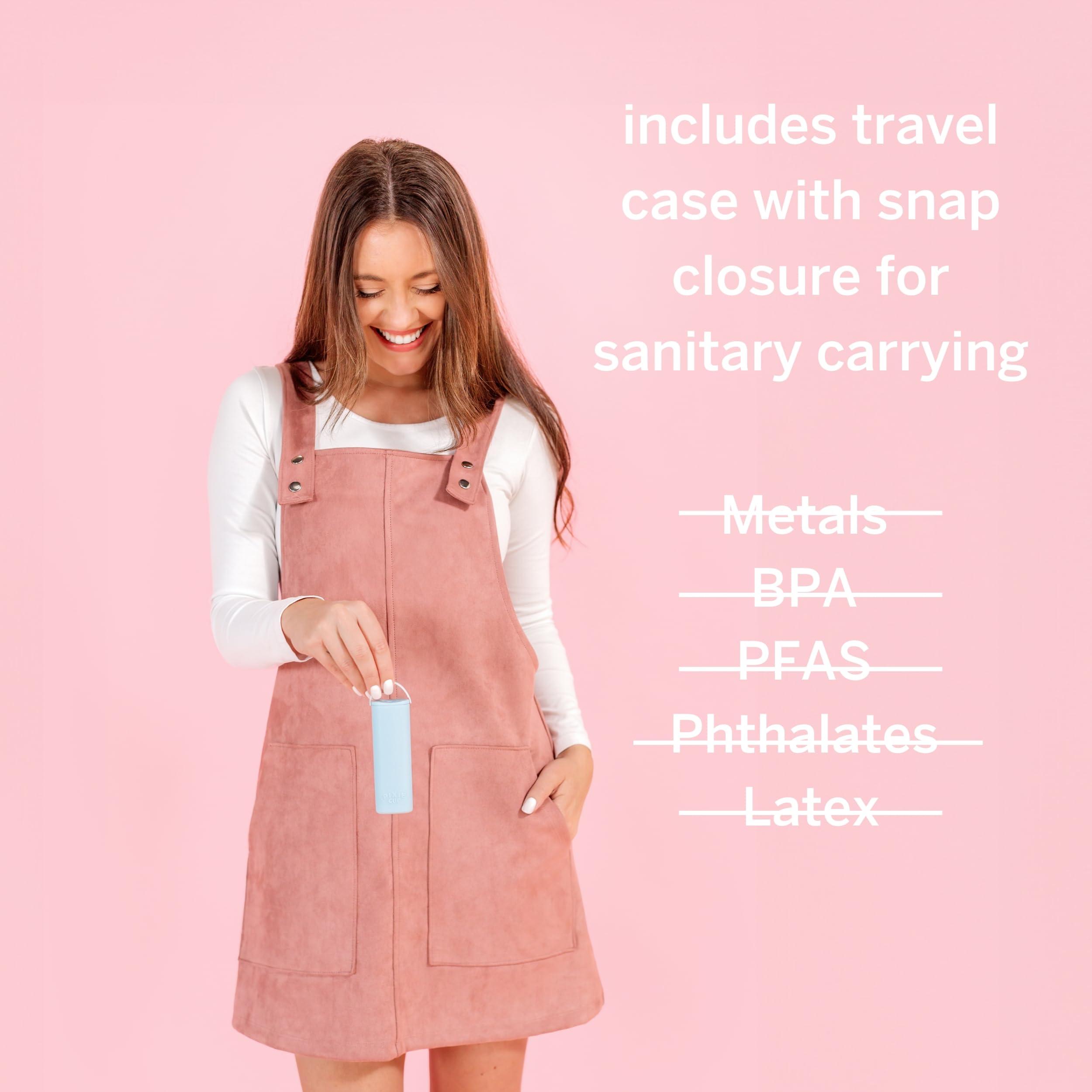 Pixie Cup Pixie Menstrual Disc Applicator - Inserts Like A Tampon - Every Woman Can Now Use Period Discs - Perfect for Long Nails - Self Sterilizer TPE Properties - Travel Case - NOT for Menstrual Cups