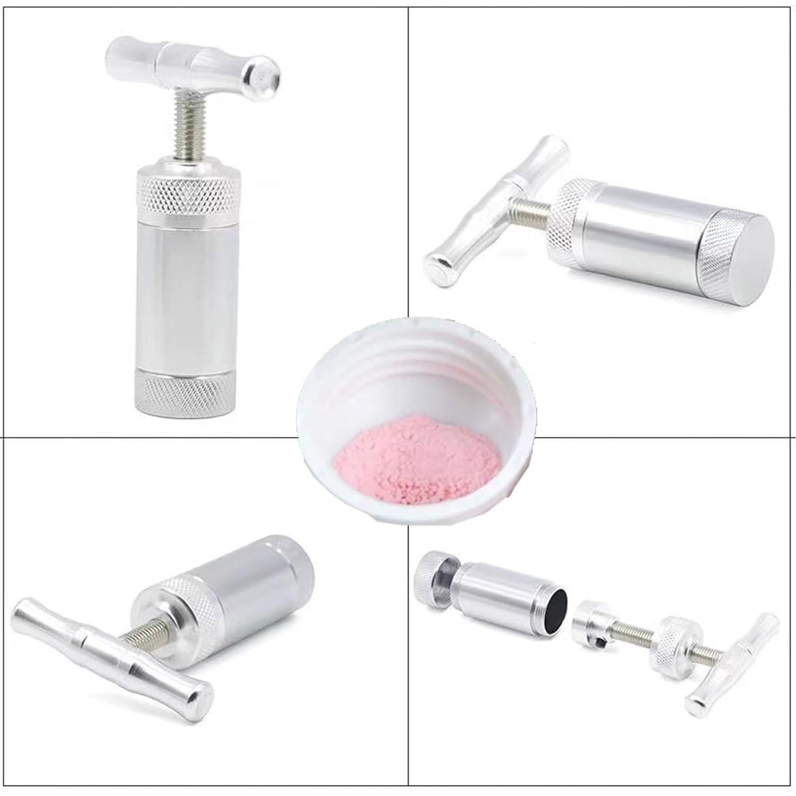 Rainorning Rainorning Rotary Manual Pill Crusher, 304 Food Grade Stainless Steel Medicine Vitamins Grinding Powder Hand Tool Tablet Pressing Machine (Silver)