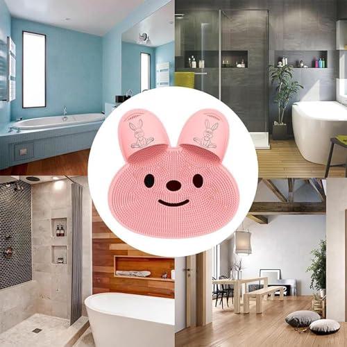 NaHibu Rabbit Foot Rubbing Artifact,Rabbit Silicone Foot Massage Mats,Silicone Rabbit Foot Rubbing Artifact, Bathroom Massage Non-Slip Carpet, Bathroom Foot Shower Mat