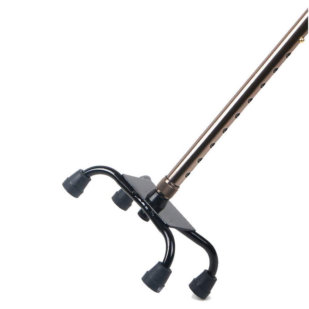 THIHIXEC Folding tor,Quad Cane, Elderly Four Legged Cane Disabled Four Corner Cane Telescopic Aluminum Alloy Anti Skid,B,B Practical